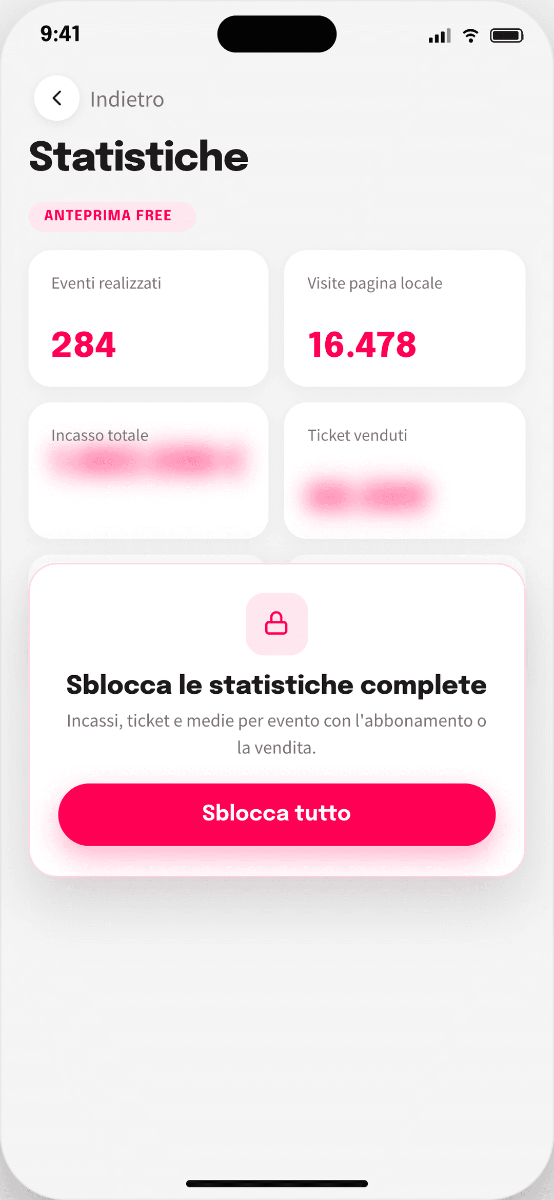 Your Clubbing dashboard — live revenue