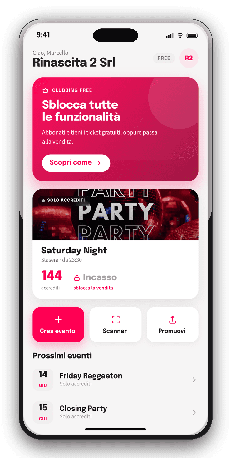 your club area